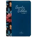 Biblia Reina Valera 1960 Mediana Letra Gigante Tapa Semiflexible Azul Flores [RVR (1).webp