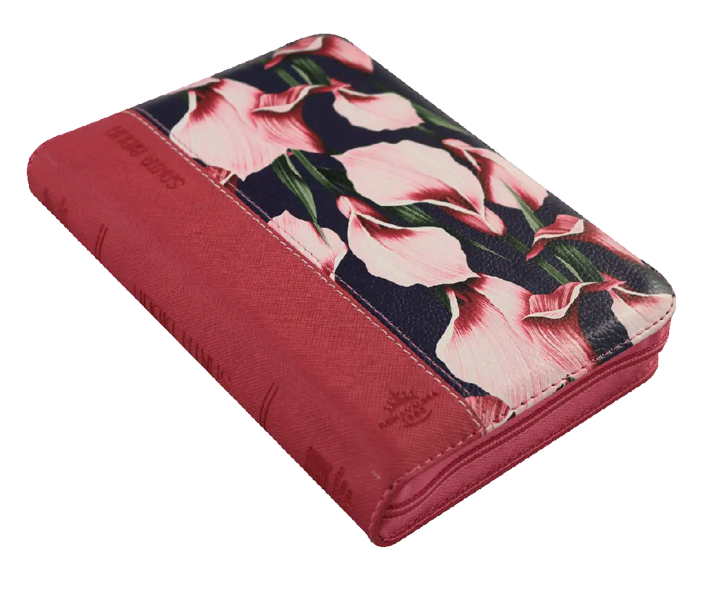 Biblia Reina Valera 1960 Chica Letra Mediana Imitación Piel Fiusha Flores QR [RVR046cZLM PJR] (2).webp