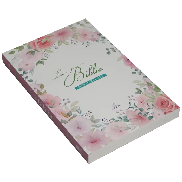 Biblia Dios Habla Hoy Mediana Letra Mediana Rústica Flores Rosas [DHH (2).webp