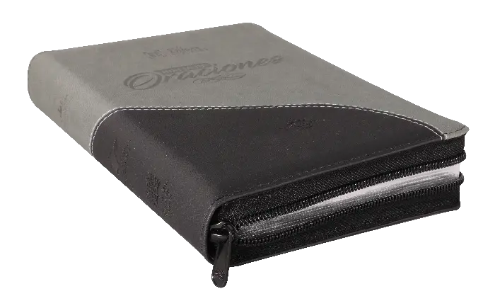 Biblia de Estudio Oraciones Reina Valera 1960 Mediana Letra Grande Imitación Piel Gris Negro Código QR [RVR056cZLGPJR] (3).webp