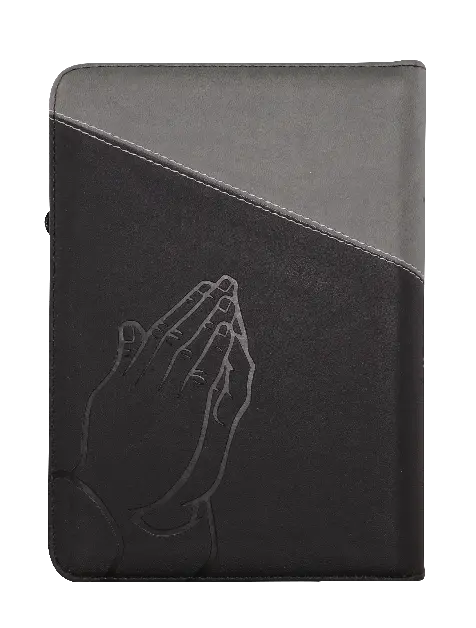Biblia de Estudio Oraciones Reina Valera 1960 Mediana Letra Grande Imitación Piel Gris Negro Código QR [RVR056cZLGPJR] (2).webp