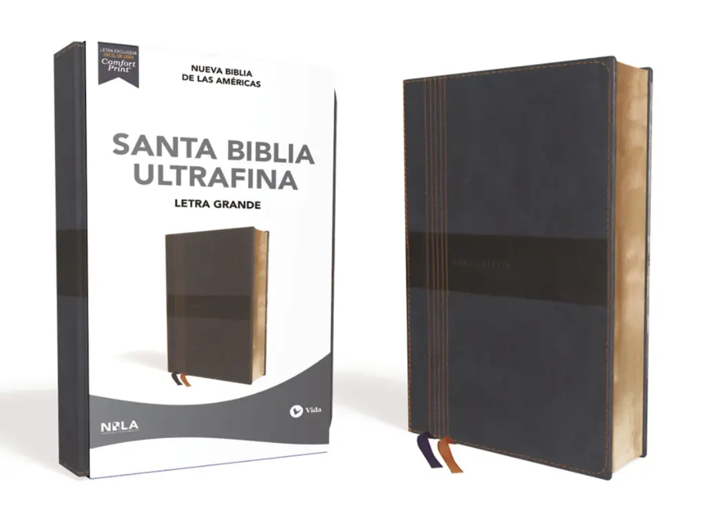 NBLA SANTA BIBLIA ULTRAFINA, LETRA GRANDE, TAMANO MANUAL, LEATHERSOFT, AZUL, EDICION LETRA ROJA