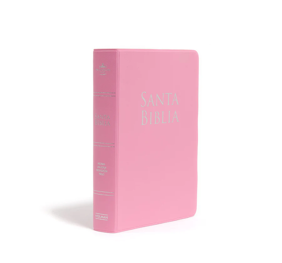 Biblia RVR 1960 Letra Grande Tamaño Manual Vinilo Rosa