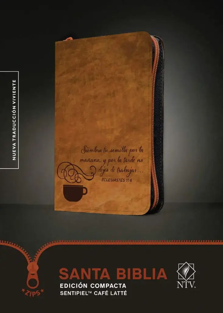 Santa Biblia NTV, Edición compacta, con cierre, café Latté