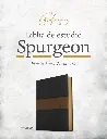 RVR 1960 Biblia de estudio Spurgeon, negro/marrón símil piel