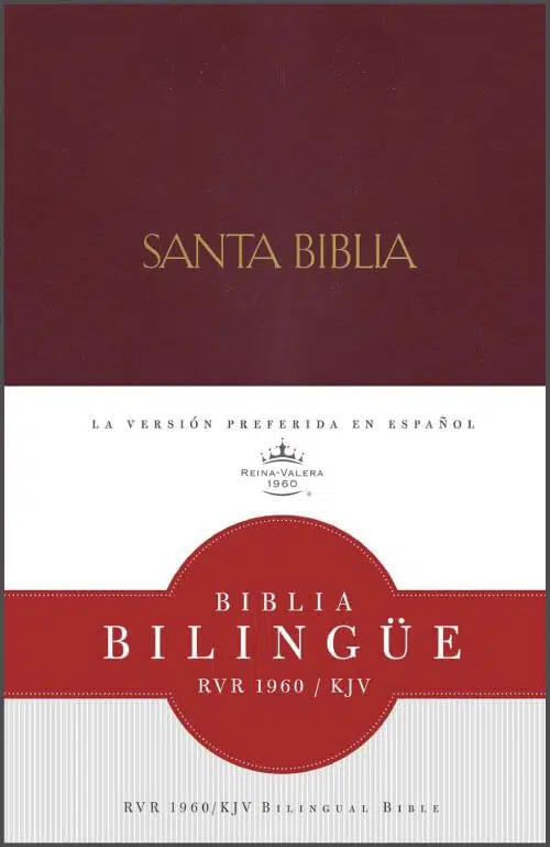 Biblia Bilingüe Reina Valera 1960/KJV. Imitación piel, borgoña
