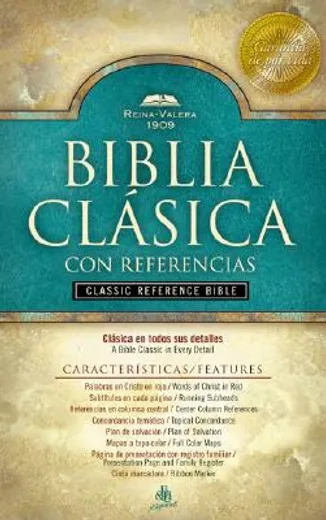 RV 1909 Biblia clásica con referencia, negro tapa dura