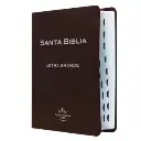 Biblia Reina Valera 1960 Mediana Letra Grande Piel Fabricada Café [RVR057CTILGPJR]