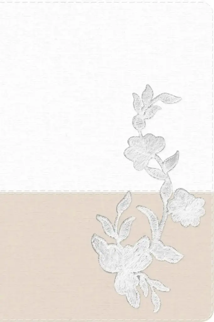 RVR 1960 Biblia Recuerdo de Boda, blanco/lino/encaje símil piel