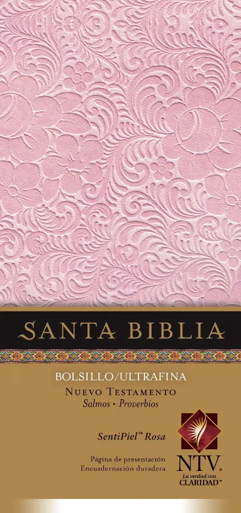 Nuevo Testamento con Salmos y Proverbios NTV, Edición bolsillo ultrafina (SentiPiel, Rosa)