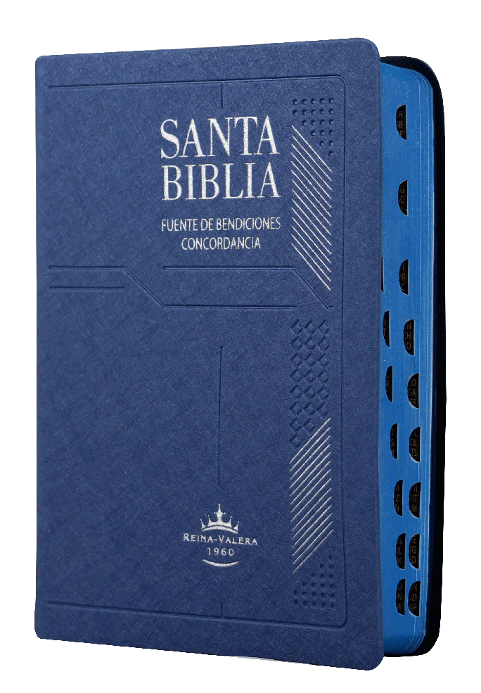 Biblia Fuente de Bendiciones Reina Valera 1960 Chica Letra Mediana Vinil Azul Marino [RVR042cLMFBTI]