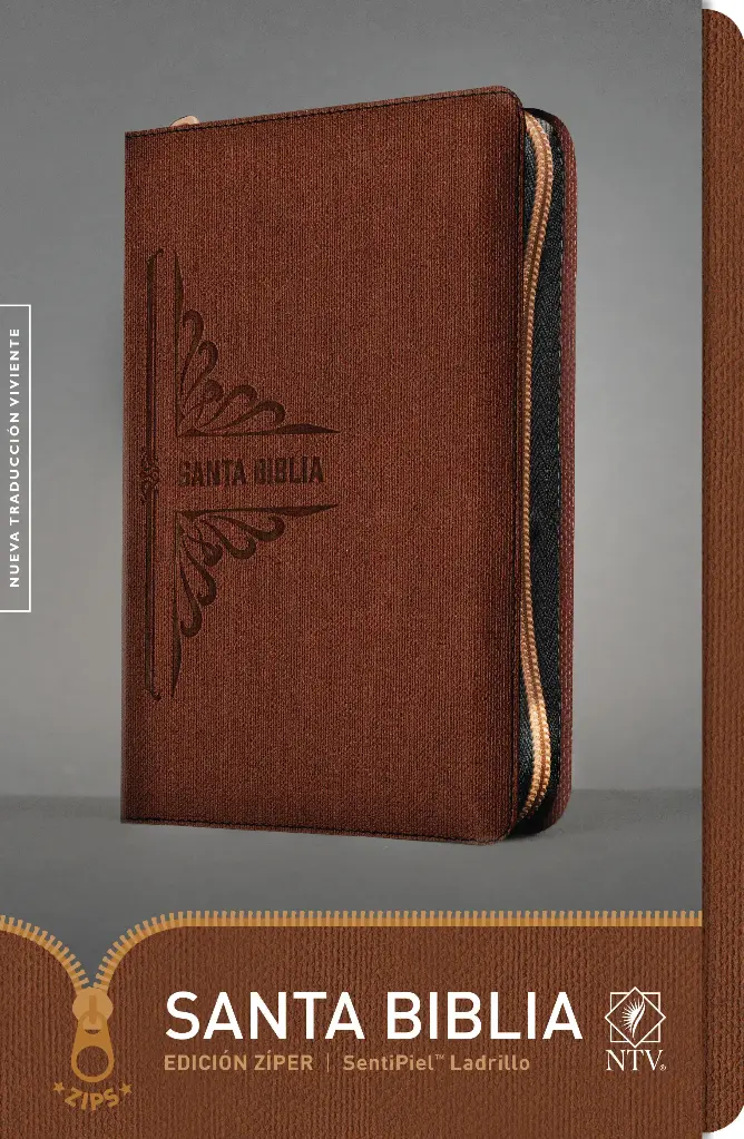 Santa Biblia NTV, Edición zíper (SentiPiel, Ladrillo)