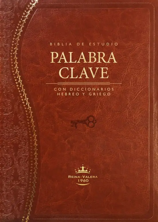 Biblia RVR60 Palabra Clave Estudio Diccionario Hebreo y Griego Imitacion Piel Marron con indice