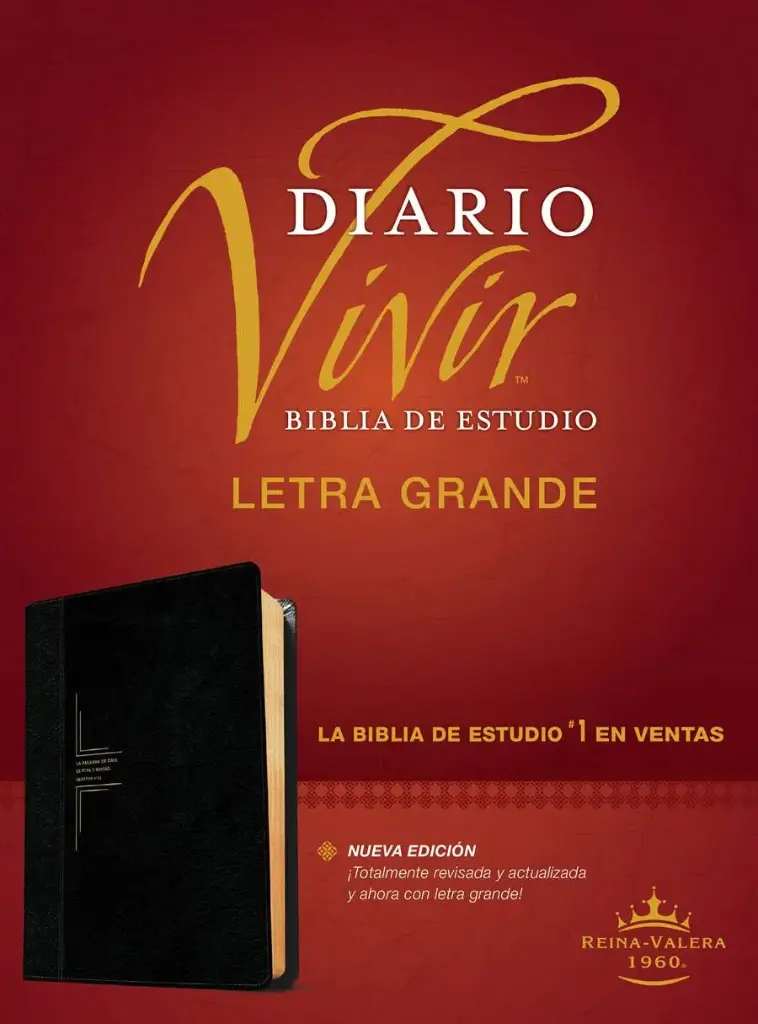 Biblia de estudio del diario vivir RVR60, letra grande, Negra
