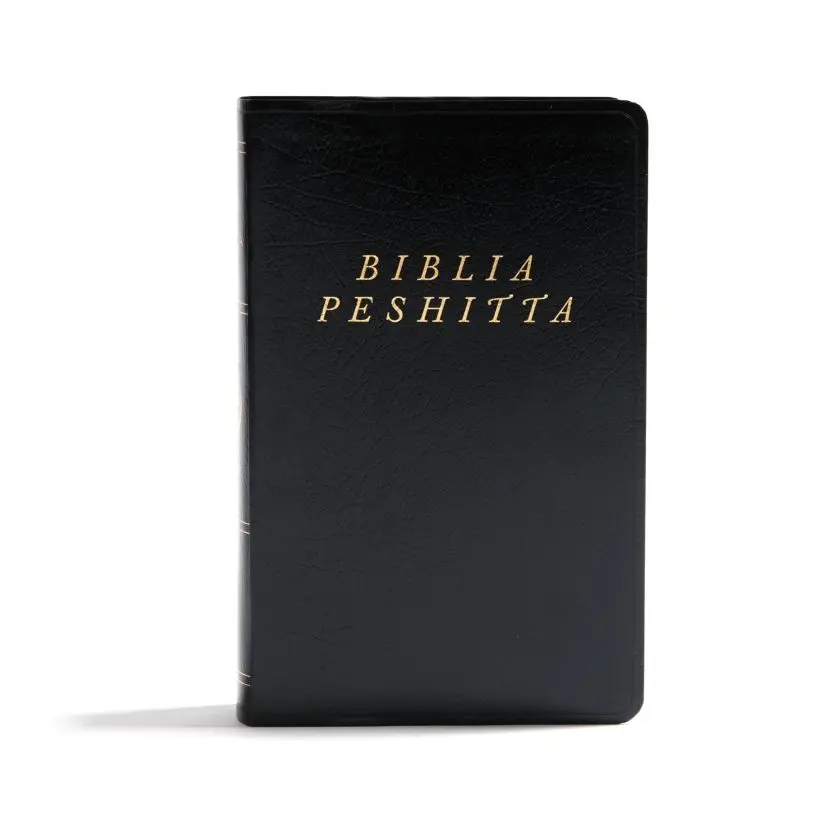 Biblia Peshitta, negro imitación piel con índice