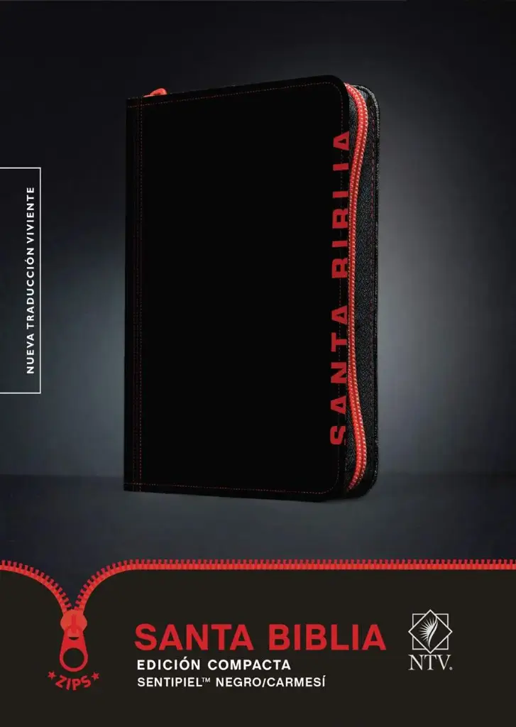  Santa Biblia NTV, Edición compacta (SentiPiel, Negro/Carmesí) 