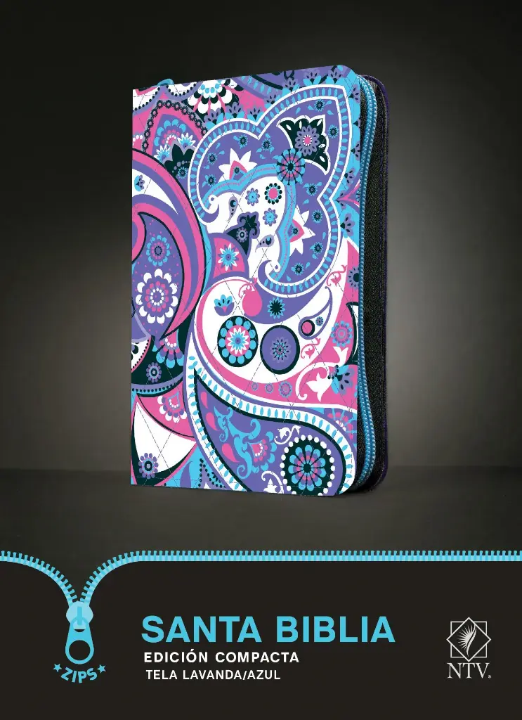 Santa Biblia NTV, Edición compacta, Tela lavanda / azul
