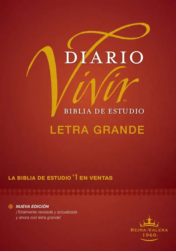 Biblia de estudio del diario vivir RVR60, letra grande (Tapa dura, Índice, Letra Roja)