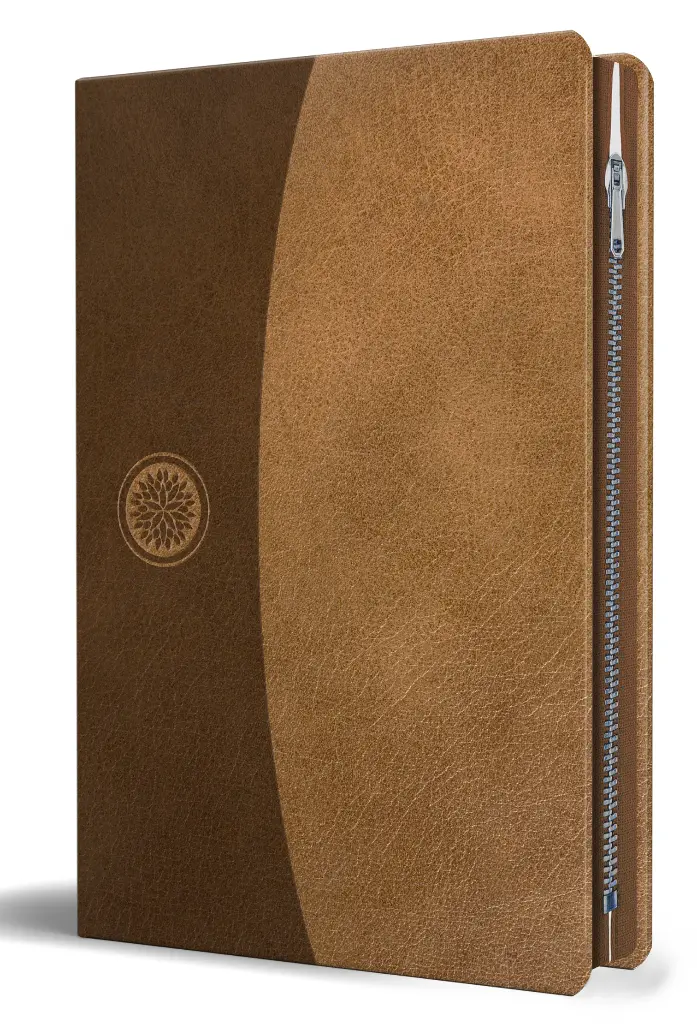 Biblia Reina Valera 1960 Tamaño grande, letra grande piel canela con cremallera