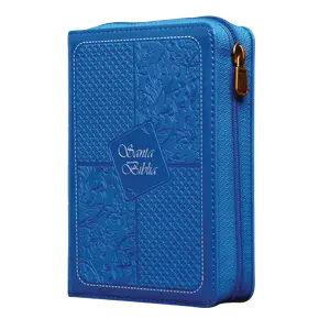Biblia Reina Valera 1960 Tamaño Bolsillo Letra Mediana Imitación Piel Azul [RVR025cZLG]