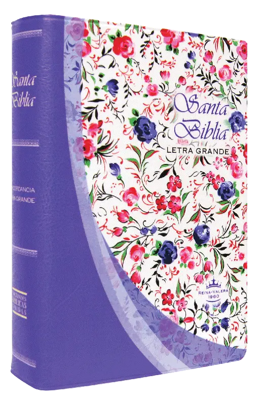 Biblia Reina Valera 1960 Chica Letra Mediana Vinil Violeta Flores [RVR042cLG]