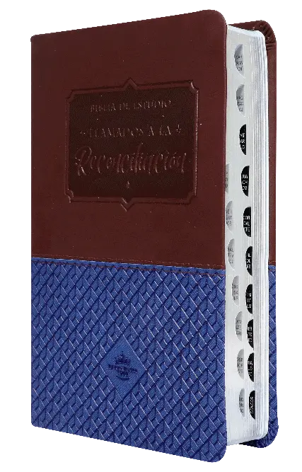 Biblia de Estudio Reconciliación Reina Valera 1960 Mediana Letra Grande Imitación Piel Azul Vino tinto [RVR065EETILG]