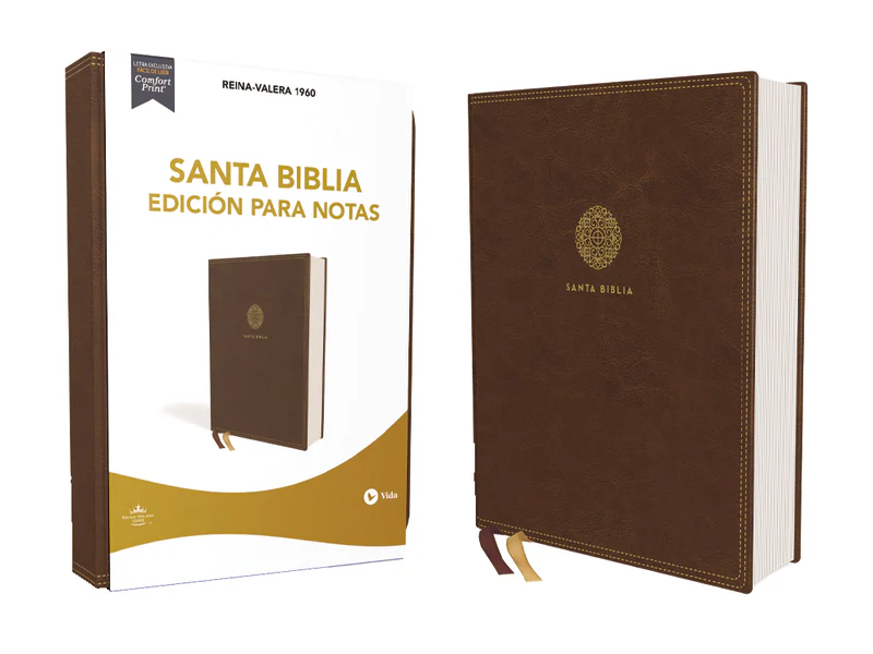 Reina Valera 1960 Santa Biblia Edición para Notas, Letra Roja, Café