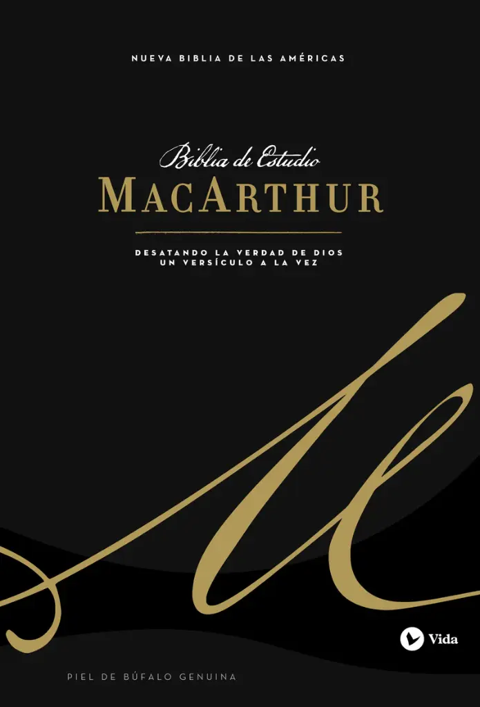 NBLA Biblia de Estudio MacArthur, Interior a dos colores, piel genuina, gris