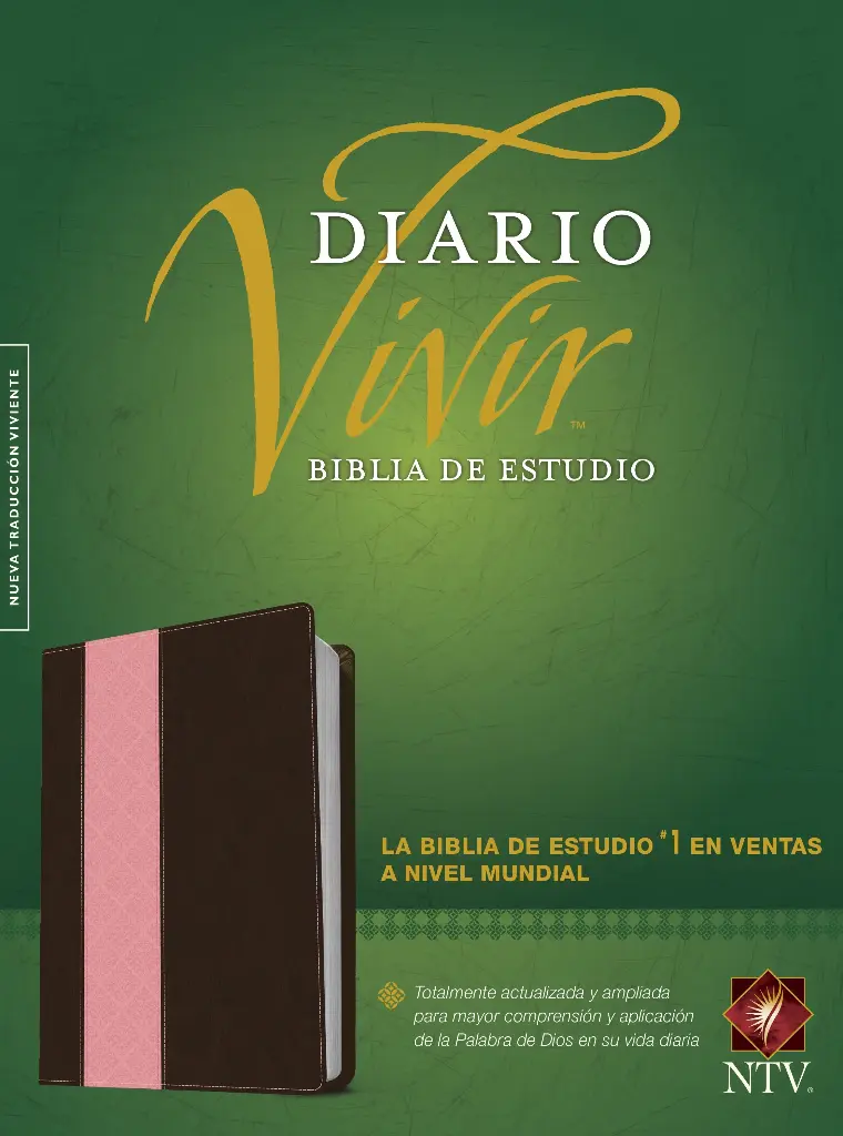 Biblia de estudio del diario vivir NTV SentiPiel, Café/Rosa, Letra Roja