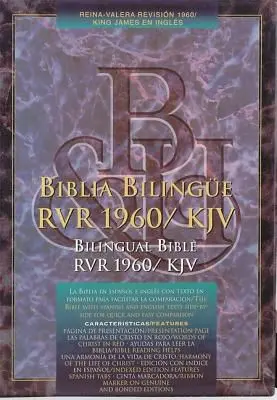 Biblia Bilingue RVR 1960-KJV, Piel Fab. Negro Indicadores