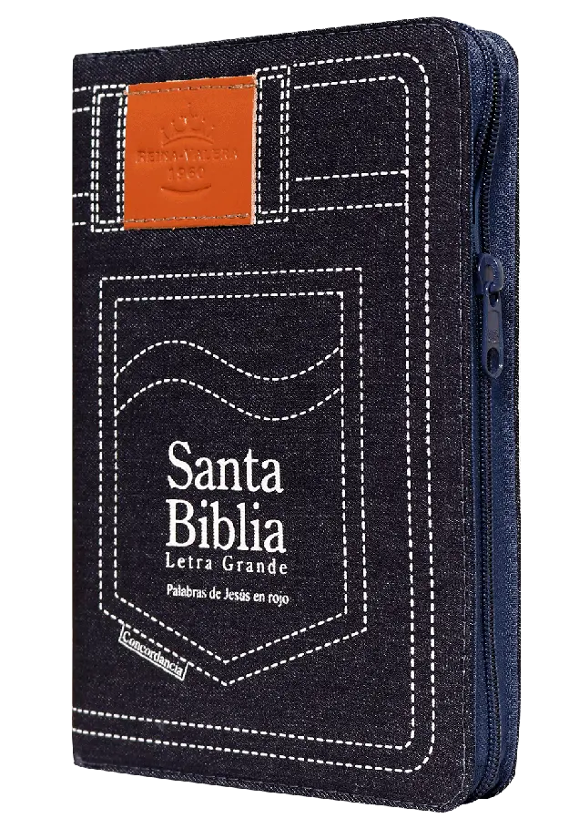 Biblia Reina Valera 1960 Mediana Letra Grande Mezclilla Azul [RVR064cLGPJRJZTIa]