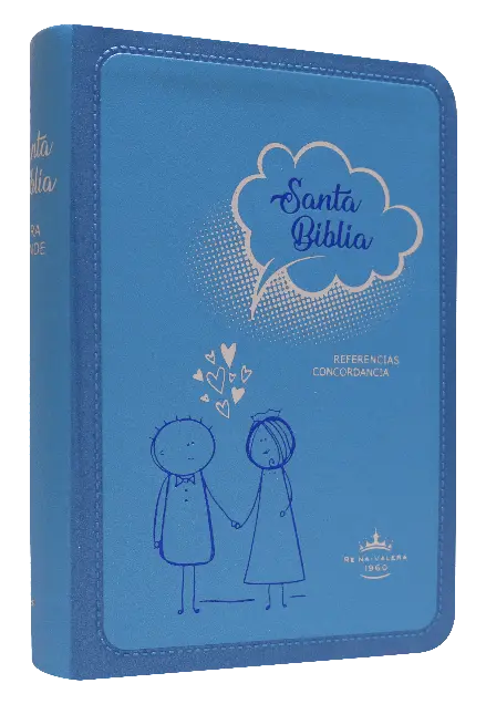 Biblia Reina Valera 1960 Chica Letra Mediana Imitación Piel Azul [RVR045cLG]
