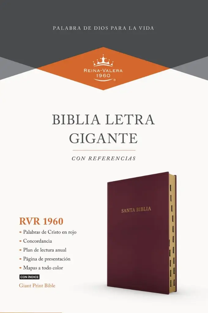 RVR 1960 Biblia letra gigante, borgoña imitación piel con índice