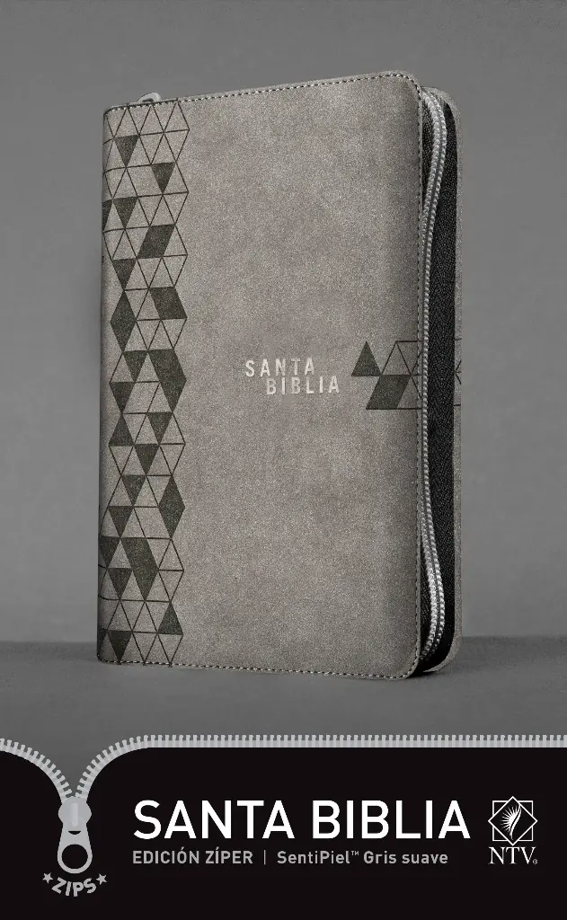 Santa Biblia NTV, Edición zíper, Gris Suave