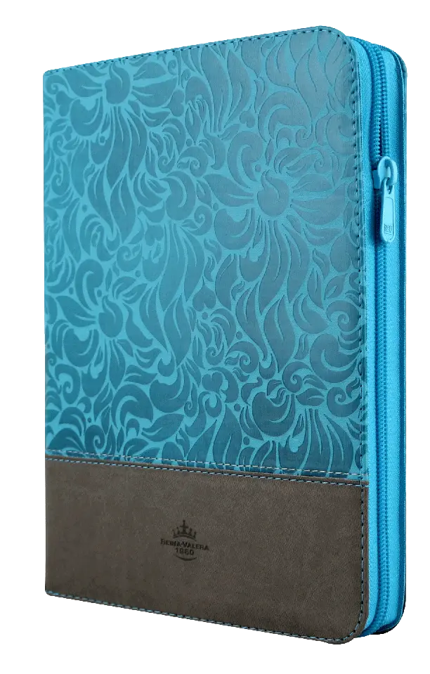 Biblia Reina Valera 1960 Grande Letra Gigante Imitación Piel Azul Gris Código QR [RVR086cZTILGiPJR]