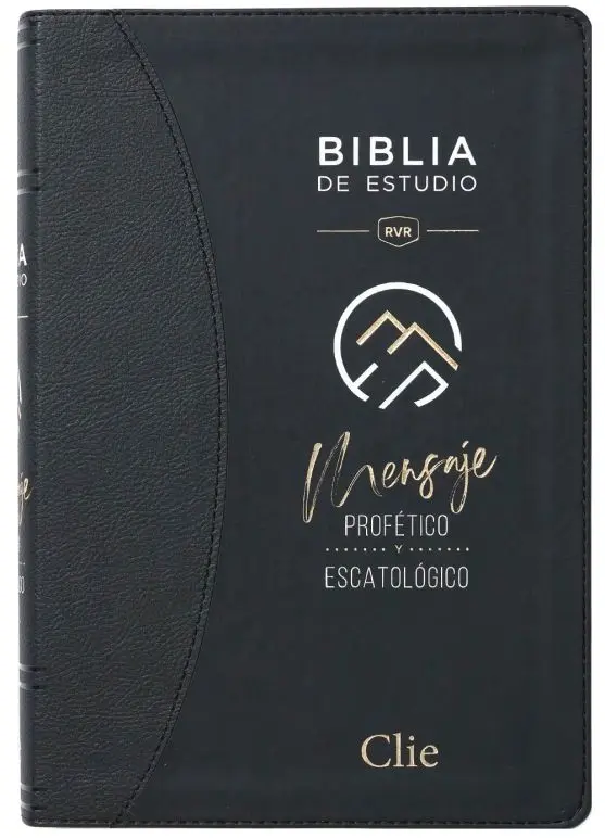 Reina Valera Revisada Biblia de Estudio del Mensaje Profético y Escatológico, Leathersoft, Negro, Interior a Dos Colores