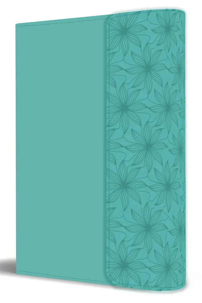 Biblia RVR 1960 tamaño manual, símil piel aquamarina con solapa e imán