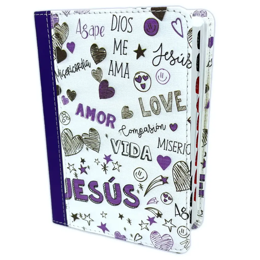 Biblia/RVR1960/Tamaño024/TD Impresa/Índice/Palabras De Vida Amor/Lila/Compacta
