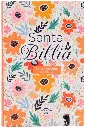 Biblia Reina Valera 1960 tamaño manual Letra Grande 12 puntos. Flores Naranja