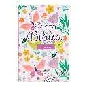 Biblia Reina Valera 1960 tamaño manual Letra Grande 12 puntos. Flores Multicolor