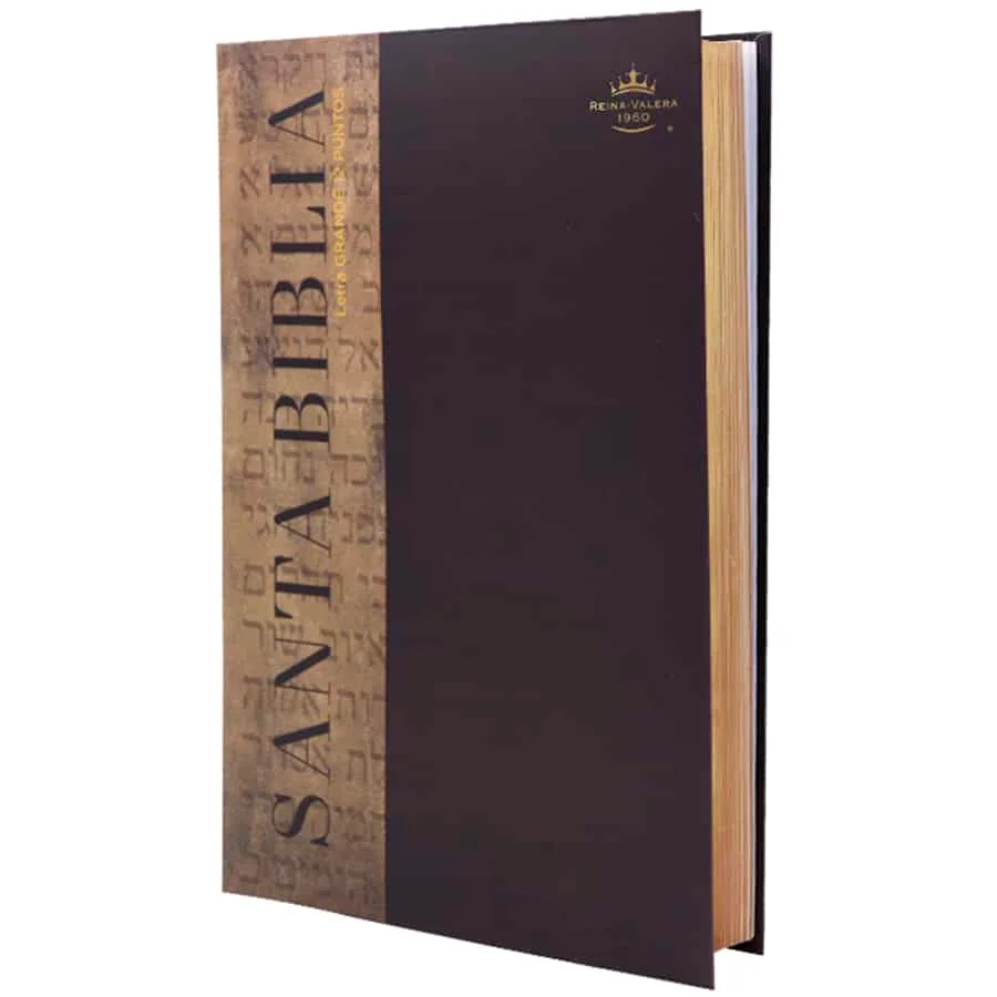 Biblia Reina Valera 1960 tamaño manual Letra Grande 12 puntos. Café Negro