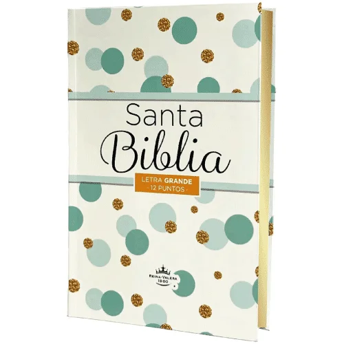 Biblia Reina Valera 1960 tamaño manual Letra Grande 12 puntos. Blanca con Circulos