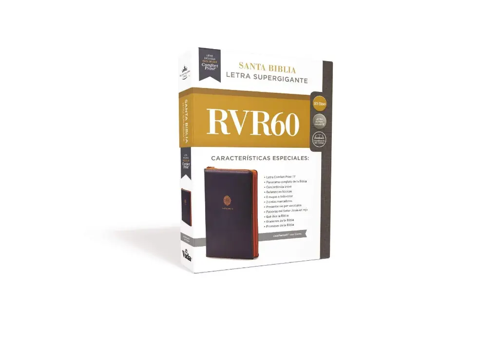 Biblia Reina Valera 1960 Letra Supergigante, Leathersoft, con Cierre, Azul