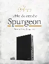 RVR 1960 Biblia de estudio Spurgeon, negro piel genuina con índice