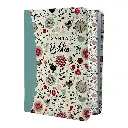 Biblia Reina Valera 1960 tamaño portátil Letra Grande 11 puntos Imitación Piel floral turquesa. Canto pintado. Colección Primaveral.