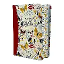 Biblia Reina Valera 1960 tamaño portátil Letra Grande 11 puntos Imitación Piel floral naranja. Canto pintado. Colección Primaveral.