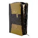 Biblia Reina Valera 1960 tamaño portátil Letra Grande 11 puntos Imitación Piel Tech dot negro/marrón. Con cierre e índice. Colección Entusiasmo.