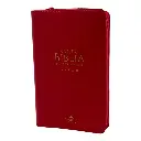 Biblia Reina Valera 1960 tamaño manual Letra Grande 12 puntos. Versículos seguidos. Imitación Piel rosa oscuro con cierre.