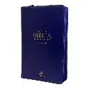 Biblia Reina Valera 1960 tamaño manual Letra Grande 12 puntos. Versículos seguidos. Imitación Piel lila con cierre.
