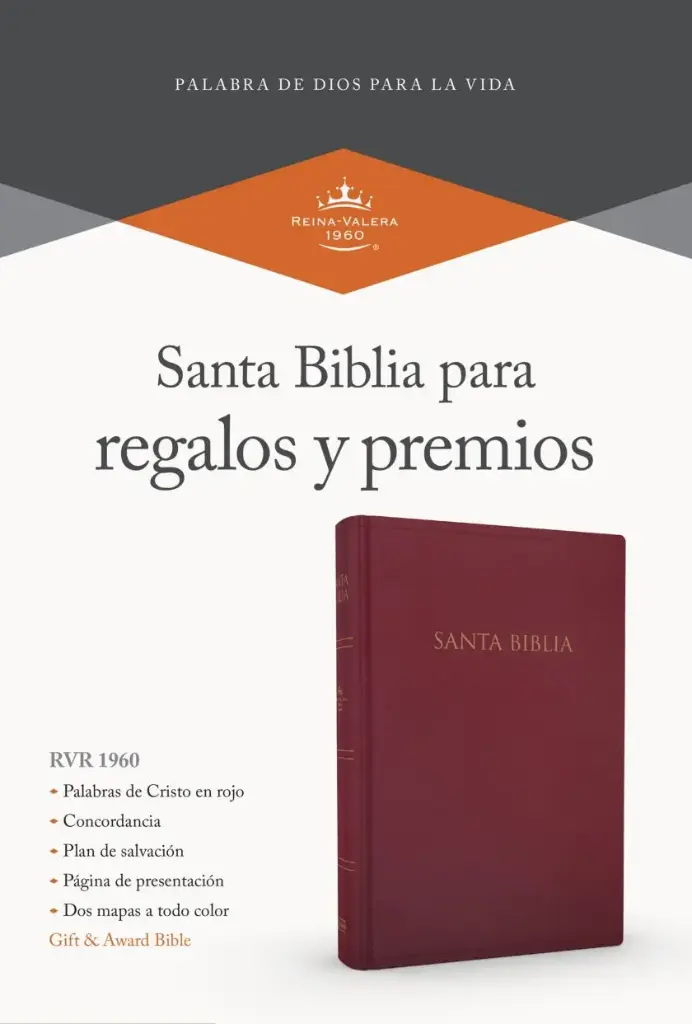 RVR 1960 Biblia para regalos y premios, borgoña imitación piel